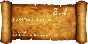 Erényi Leila névjegykártya